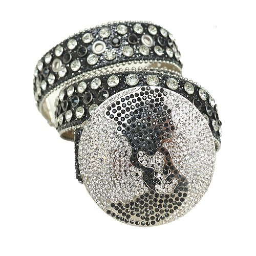 Black Globe Leather Belt with Studded silver and Black Rhinestones & Gray Globe Buckle Add a touch of luxury and sparkle to your outfit with the Unisex Black Leather Belt from Real Rhinestone. Featuring a sleek Black leather strap, this stylish belt is adorned with Big silver and black rhinestones, creating a bold and glamorous look. The Gray buckle, decorated with Black and Silver color crystal rhinestones, enhances the design with extra shine and sophistication. Designed for versatility and comfort, this belt is perfect for both casual and dressy occasions. Whether you re looking to complete a hip-hop-inspired outfit, make a statement at an event, or simply add some extra bling to your wardrobe, this belt is the perfect accessory. Its adjustable fit ensures all-day comfort, while the high-quality materials guarantee durability and long-lasting wear. Elevate your style effortlessly with the Unisex Black Leather Belt. Whether you re hitting the stage, going out with friends, or just upgrading your everyday look, this belt is a must-have. Order now from Real Rhinestone and bring some diamond-studded brilliance to your collection. Material: Premium Leather Rhinestone: Luxury Hand-Set High-Gloss Crystal Diamond Embellishments Buckle Type: globe shaped, zinc alloy, with engraved design and sparkling rhinestones Width: 4cm (1.5 Inch) Style: Streetwear, Cowboy, Western, Partywear, Festivals & Performances, Fashion, Hip Hop, Bling, Diamond Belt Measurement: Please note that measurements may vary by 1-2 cm. Our belts are measured from the fold where the buckle is attached to the middle hole. For the best fit, we recommend measuring a belt you already own from the fold to the hole you use most frequently. Ideally, the belt should be worn on the third hole for optimal fit and comfort.